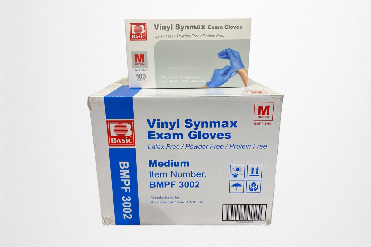 Basic Vinyl Synmax Exam Gloves Powder Free Latex Free Protein Free Aiden Health 6629