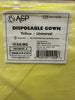 ASP GLOBAL Isolation Gown Level 2 (30 gsm), disposable, non-woven, white knit cuff, non-surgical, 100 gowns/case, yellow