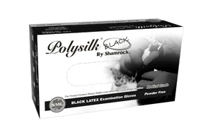 Polysilk Black Latex Powder-Free Exam Gloves