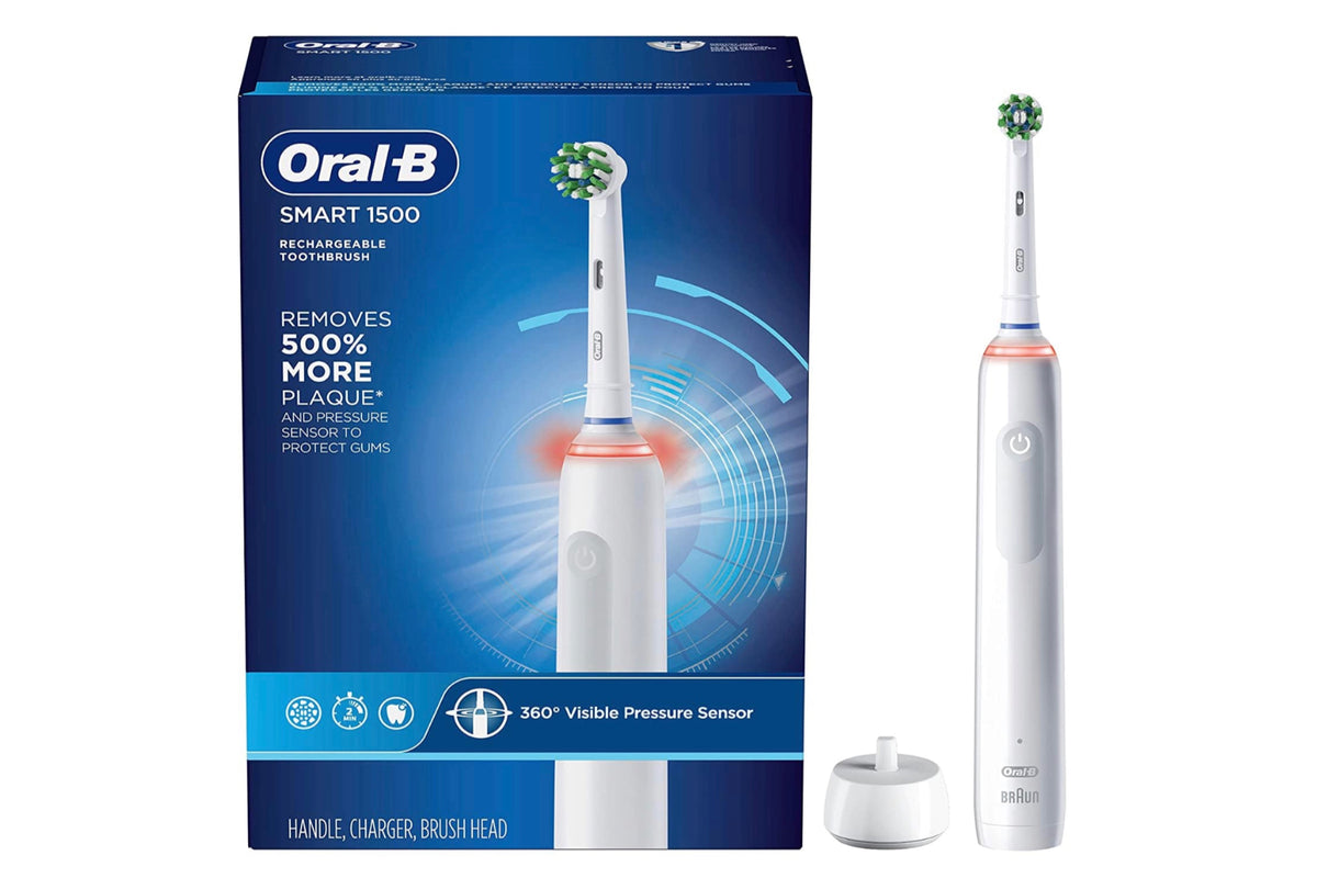 OralB SMART 1500 Rechargeable Electric Toothbrush with Visible Pressu