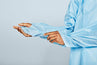 Isolation Gown: (Longkare) AAMI Level 2 CPE (25g) Disposable, Non-Surgical, Thumb hole sleeve, Blue, GB15979-2002 standard