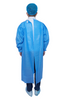 Isolation Gown: (Hubei Haixin) AAMI Level 3 CPE Disposable, Non-Surgical, Blue