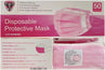 Disposable ASTM Level 1 Protective Face Mask with Ear Loops (non-medical)  Color:  Pink