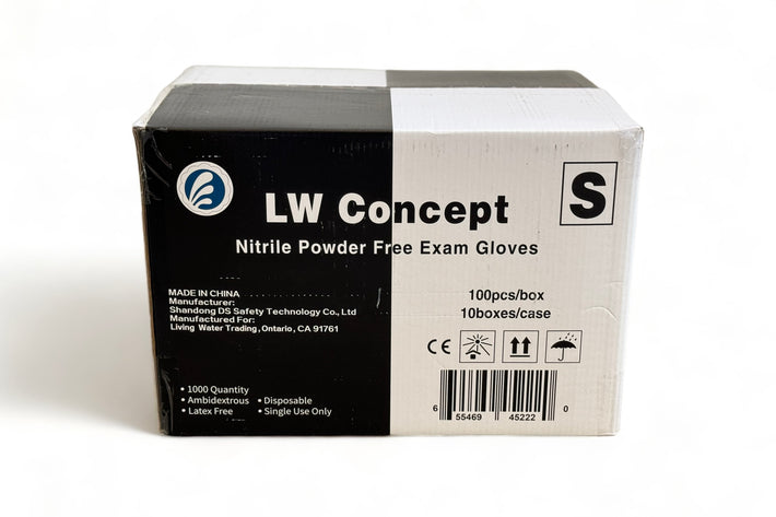 LW CONCEPT Black Nitrile Powder-Free Exam Gloves, 5 mil (ASTM D6319, FDA 510k)