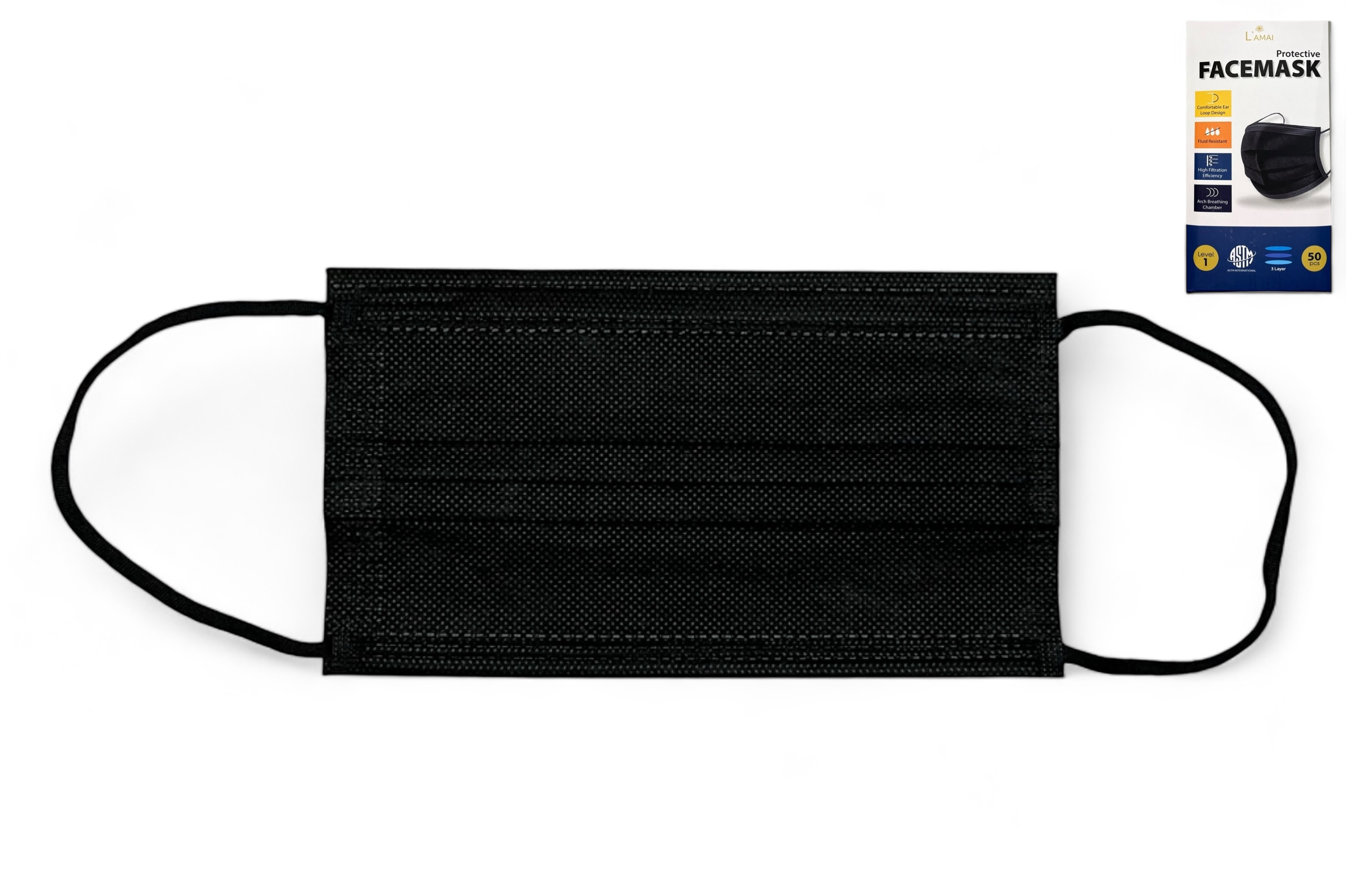 3-Ply Level 1 (L'AMAI) Protective Face Mask with Ear Loops