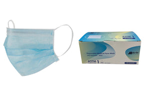 Makrite Level 1 Medical Mask with Earloops 3-PLY, Blue (ASTM F2100-23 Level 1, FDA 510k)