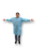 PlastCare USA Isolation Gown: AAMI Level 1 / 2 Polypropylene (35 gsm), White Knit Cuffs, Disposable, Non-Surgical