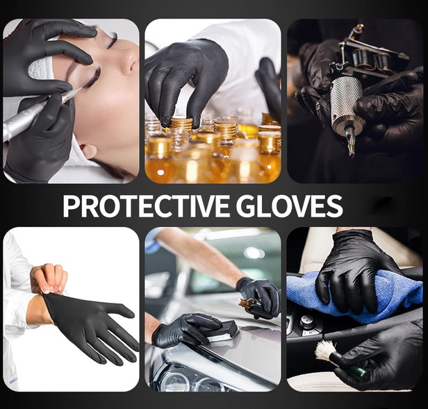 Basic Synguard Black Nitrile Exam Gloves, Powder-Free, Latex-Free, 4.5 mil