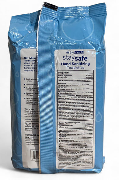 StaySafe Hand Sanitizing 70% Alcohol Towelettes, resealable