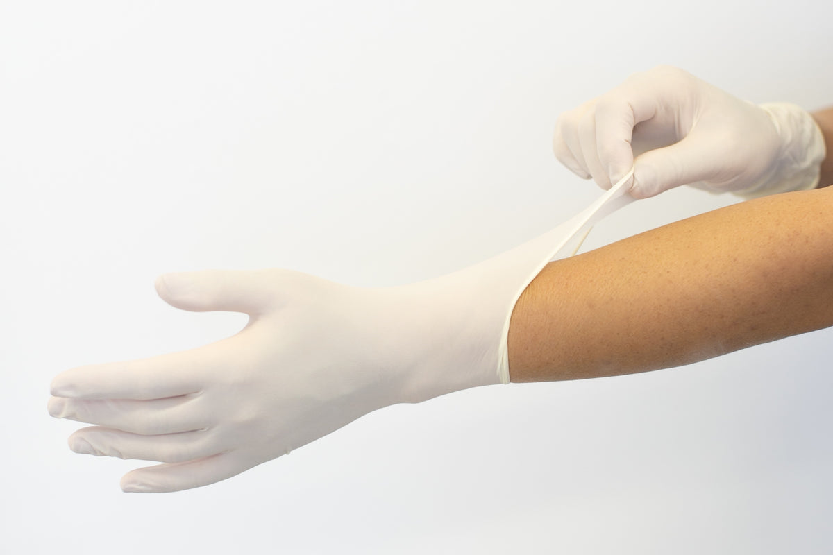 SHAMROCK Latex PowderFree Exam Gloves, 4.5 5.0 mil, White, 510k, FD Aiden Health