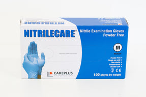 NITRILECARE (Careplus) Powder-Free Exam Gloves, 3.1 - 4.0 mil, Blue (ASTM D6319, ASTM F1671 Viral, FDA 510k)