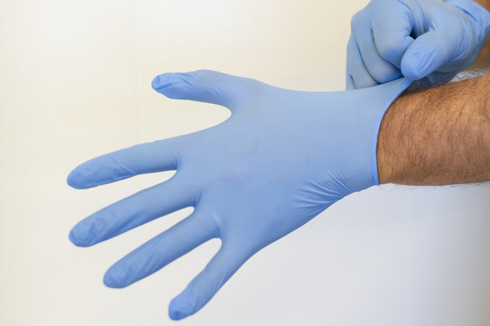 ABENA CareGrip Nitrile Exam Gloves for Medical Use, 3.4 - 3.9 mil, Blue (Chemo-Tested, FDA 510k)