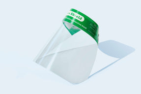 Face Shields (Green Band), Anti-fog and anti-glare PE film shield (3.5mm)