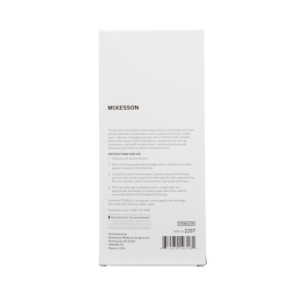McKesson 5 X 9 Inch Gauze Bismuth Tribromophenate Xeroform (Sterile) Petrolatum Impregnated Dressing