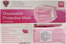 Disposable ASTM Level 1 Protective Face Mask with Ear Loops (non-medical)  Color:  Pink   