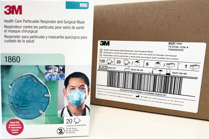 3M 1860 N95 healthcare particulate respirator and surgical mask