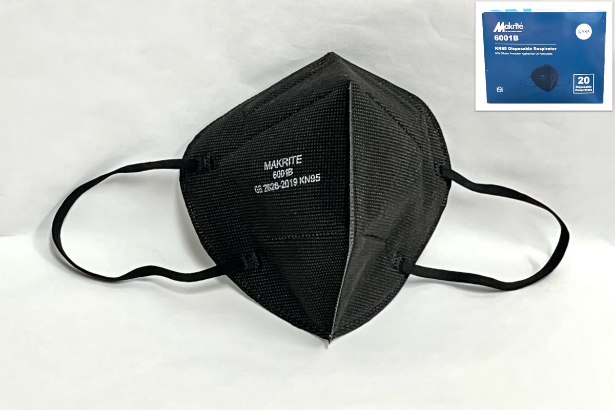 Makrite 6001B KN95 Particulate Respirator, Black, FDA Non-Medical, GB2 ...